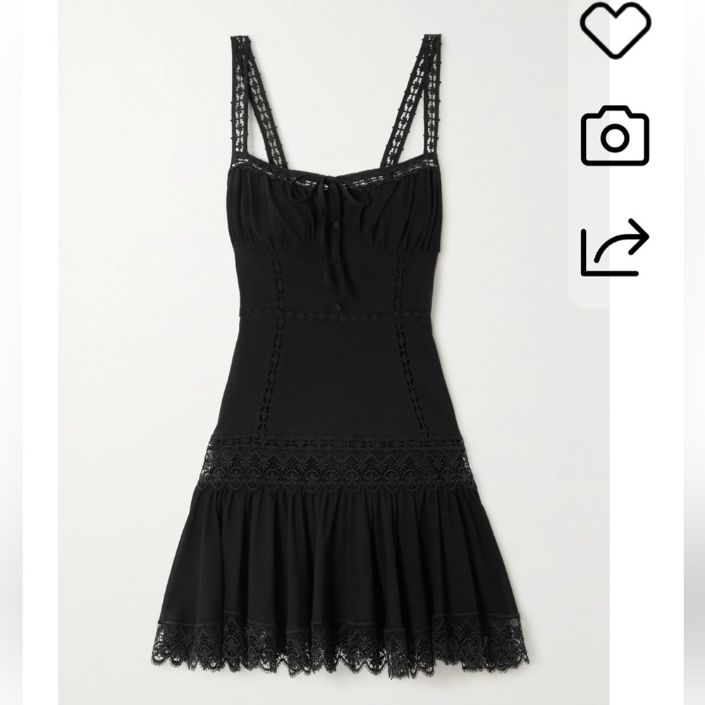 Charo Ruiz Ibiza Elodie Guipure Lace Trimmed Cotton Blend Dress M - Picture 4 of 14